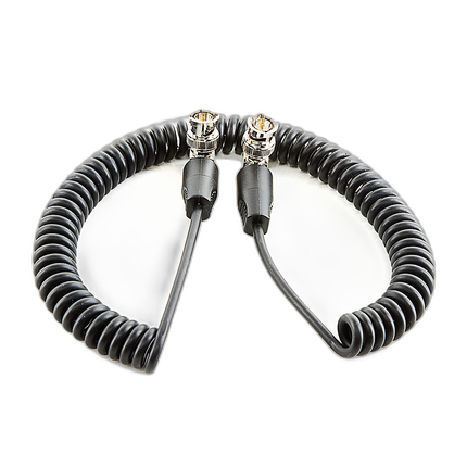 Shape Coiled SDI Cable with Right Angle Connectors - 20IN
