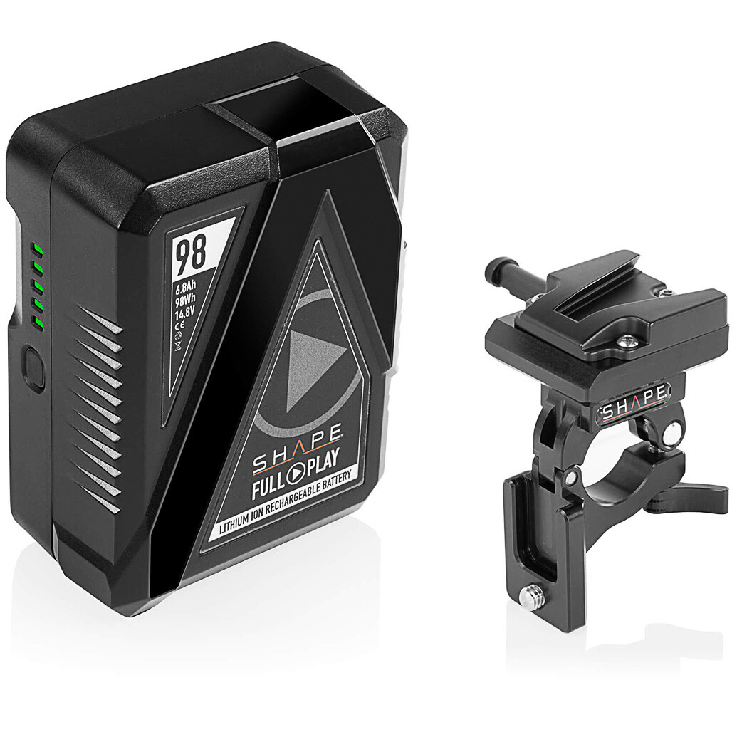 Shape Full Play 98Wh V-Mount Battery with Clamp for 25mm Gimbal Handlebar
