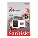 SanDisk Mobile Ultra microSDHC 16GB UHS Class 10 card w/adapter 3