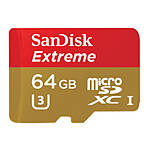 SanDisk Extreme micro SDXC 64GB UHS U3 Class 10 card w/adapter up to 90MB/s 0