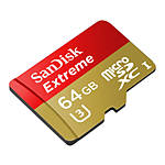 SanDisk Extreme micro SDXC 64GB UHS U3 Class 10 card w/adapter up to 90MB/s 1