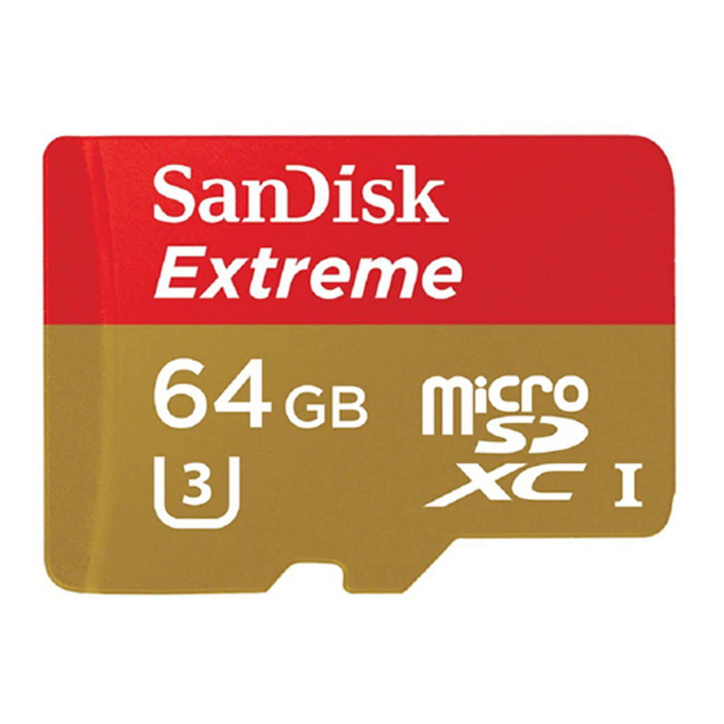 SanDisk Extreme micro SDXC 64GB UHS U3 Class 10 card w/adapter up to 90MB/s