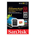 SanDisk Extreme Plus microSDHC 32GB UHS U3 Class 10 card w/adapter up to 95M 1