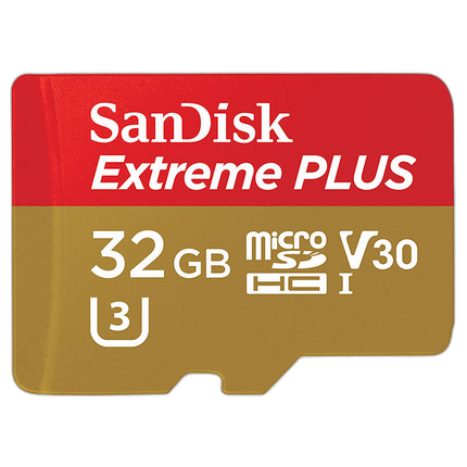 SanDisk Extreme Plus microSDHC 32GB UHS U3 Class 10, w/adapter up to 95MB/s