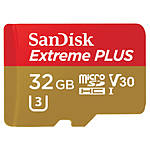 SanDisk Extreme Plus microSDHC 32GB UHS U3 Class 10, w/adapter up to 95MB/s 0
