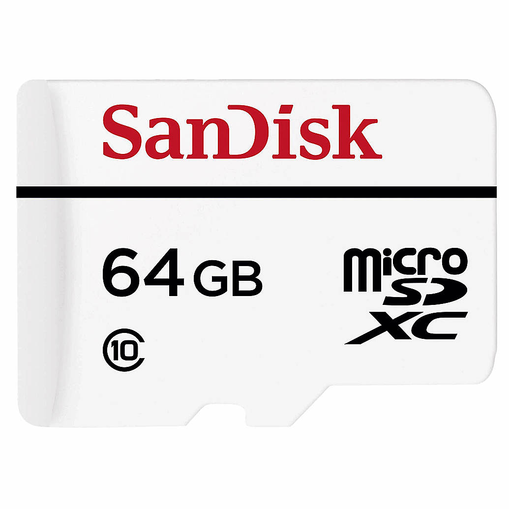 SanDisk 64GB microSDXC High Endurance Video, Monitoring Card with Adapter
