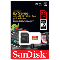 SanDisk 32GB Extreme microSDHC UHS-I with Adapter 1
