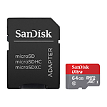 Sandisk ULTRA 64GB microSDXC UHS-I Class 10 Card (100MB/s) with SD Adapter 1