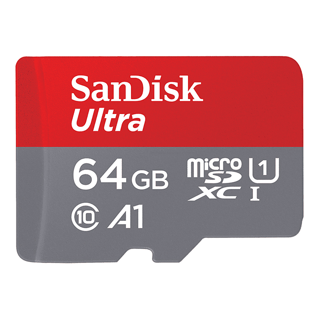 Sandisk ULTRA 64GB microSDXC UHS-I Class 10 Card (100MB/s) with SD Adapter