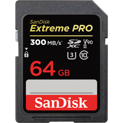 SanDisk 64GB Extreme PRO UHS-II Class 10 SDXC Memory Card (V90)