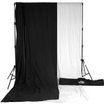 Savage Accent Muslin Background Kit 10x24 - White/Black 0