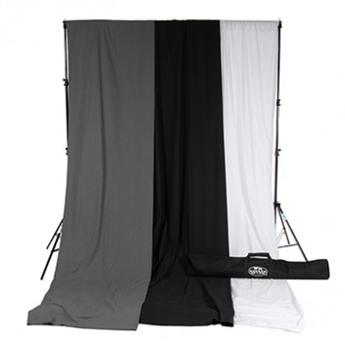 Savage Accent Muslin Background Kit 10x24 - White/Black/Gray