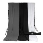 Savage Accent Muslin Background Kit 10x24 - White/Black/Gray 0