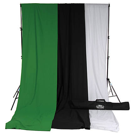 Savage Accent Muslin Background Kit 10x24 - White/Black/Green