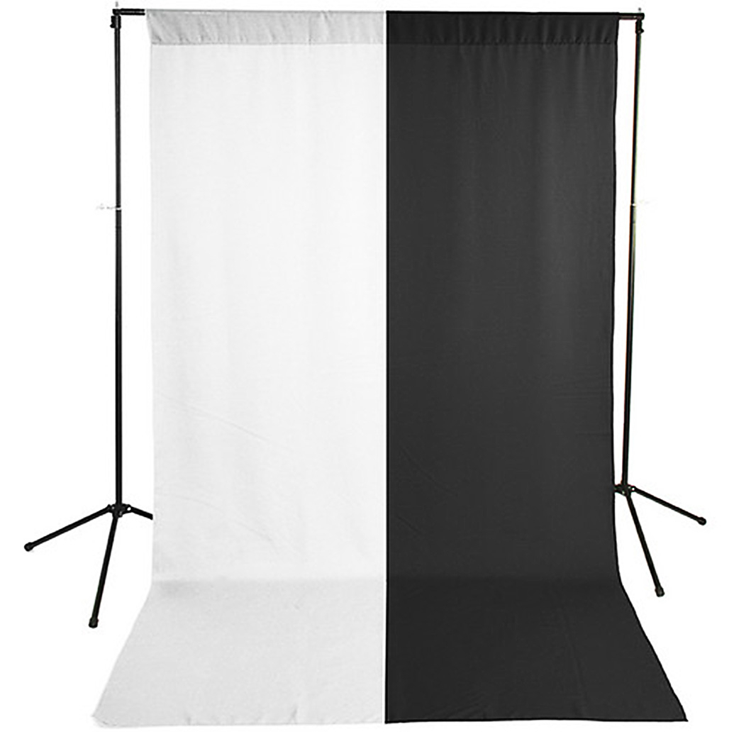 Savage White and Black Solid Muslin Backdrop with Background Support Stand
