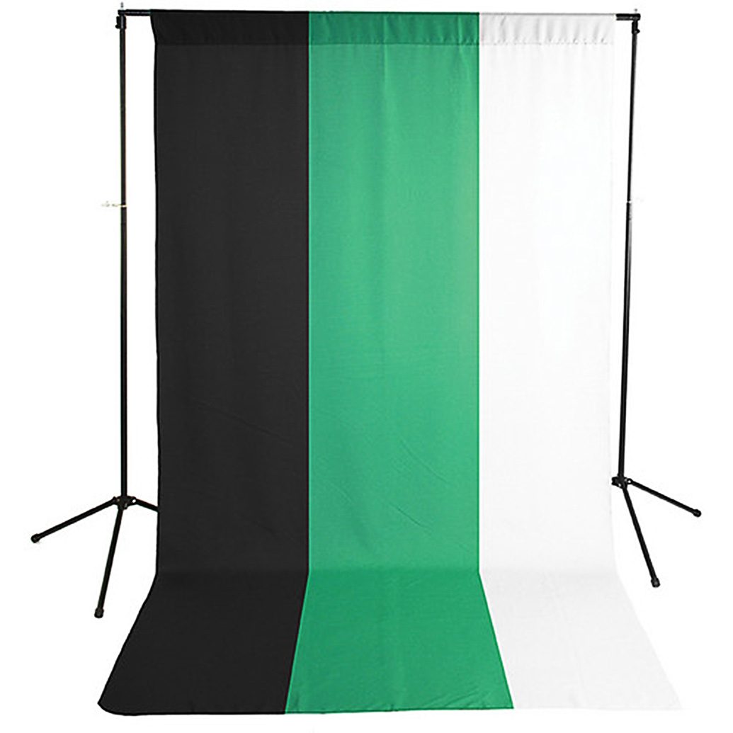 Savage Green, Black and White Muslin Backdrops with Background Support Stand