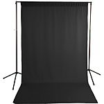 Savage Black Solid Muslin Backdrop with Background Support Stand