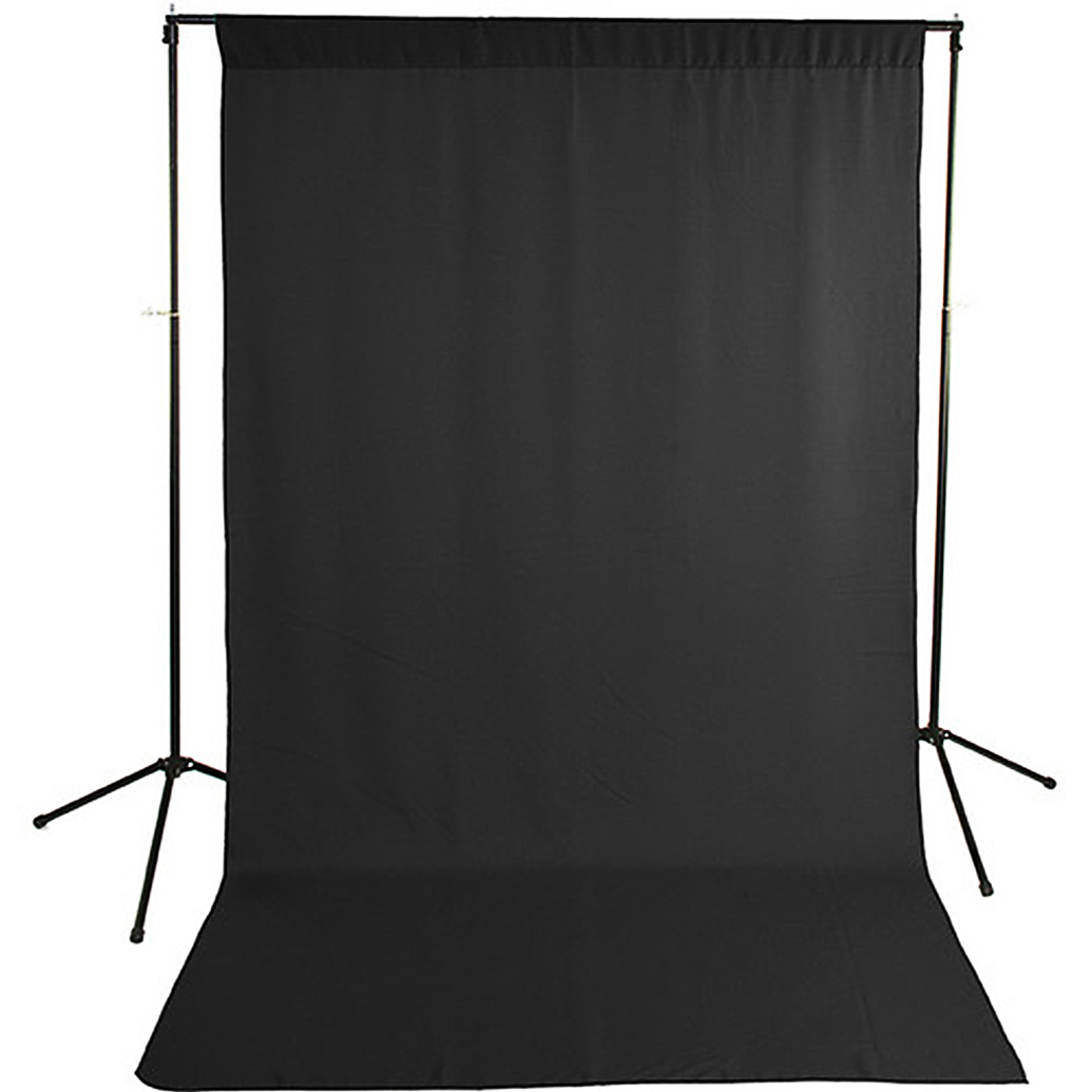 Savage Black Solid Muslin Backdrop with Background Support Stand