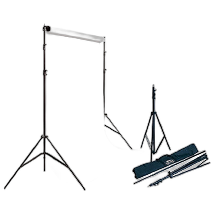 Savage (5ft x 12ft) Pure White Vinyl Background Kit with Stand