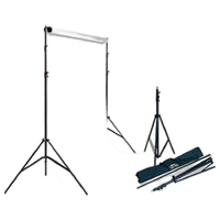 Savage (5ft x 12ft) Pure White Vinyl Background Kit with Stand 0