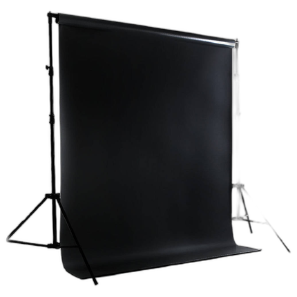 Savage (5ft x 12ft) Matte Black Vinyl Background Kit with Stand