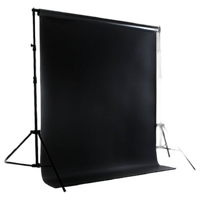 Savage (5ft x 12ft) Matte Black Vinyl Background Kit with Stand 0