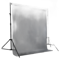 Savage (5ft x 12ft) Photo Gray Vinyl Background Kit with Stand 0