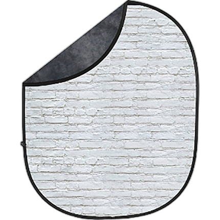 Savage 5x7 Collapsible Gray/White Brick Backdrop