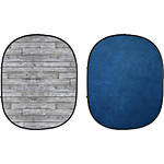 Savage 5x7 Collapsible Blue/Gray Pine Backdrop 1