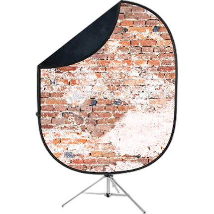 Savage 5x7 Collapsible Black/Weathered Backdrop Kit