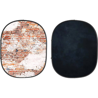 Savage 5x7 Collapsible Black/Weathered Backdrop Kit 1