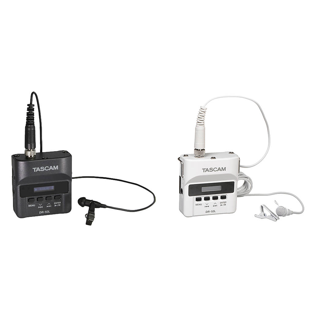 Tascam DR-10L BUNDLE 1-WHITE  and  1-BLACK Digital Recorder with Lavalier Mic