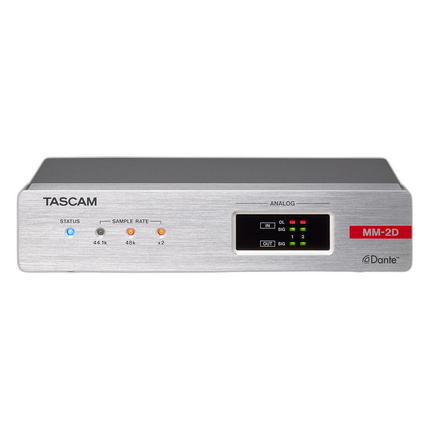 Tascam MM-2D-E 2-Ch Mic/Line Input/Output Dante Converter w/Built-In DSP Mix
