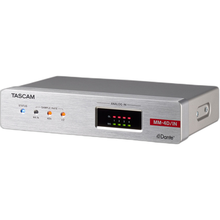 Tascam MM-4D/IN-E 4-Ch Mic/Line Input Dante Converter with Built-In DSP Mixe