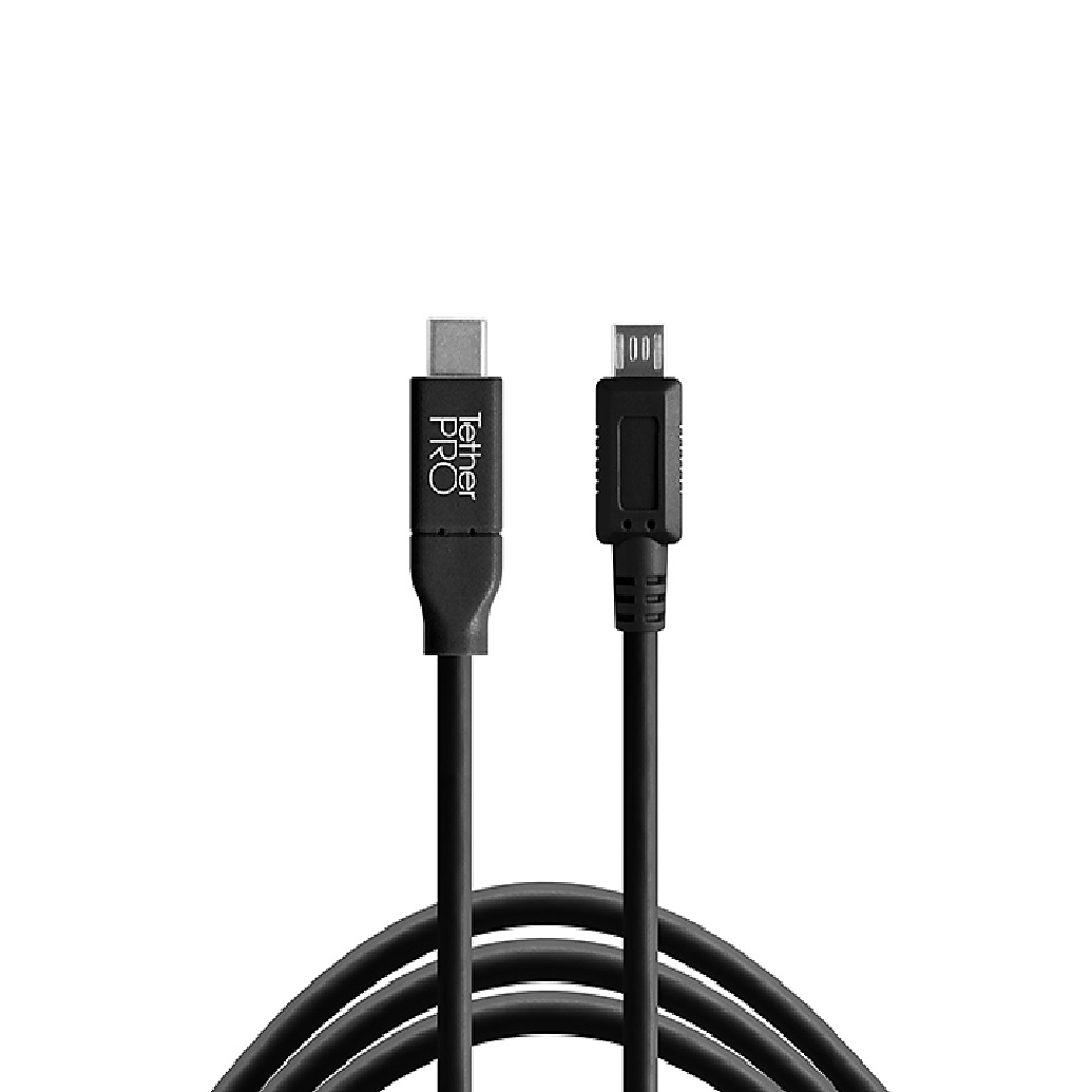 Tether Tools Starter Tether Kit w/ USB-C to 2.0 Micro-B 5-Pin 15ft / 4.6m Bl