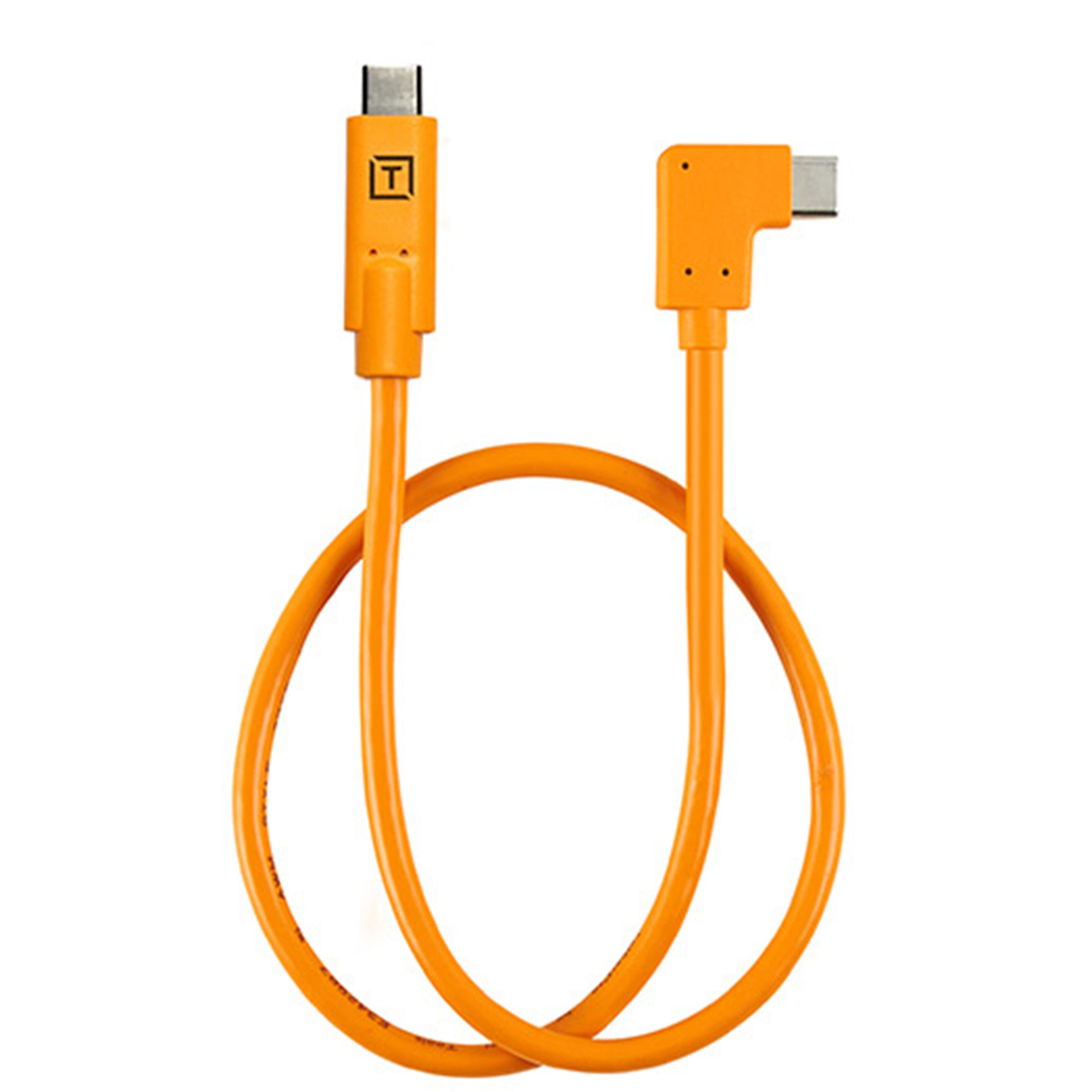 Tether Tools TetherPro Right Angle USB-C to USB-C Pigtail 20in - Orange