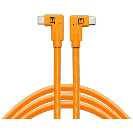 Tether Tools TetherPro Dual Right-Angle USB-C Cable 15ft - Orange