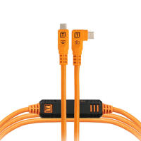 TetherPro Optima 10G USB-C Straight to Right High-Visibility Orange - 6ft 0