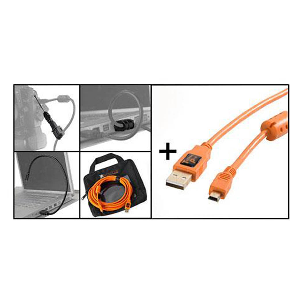 Tether Tools Starter Tethering Kit W/Usb 2.0 Mini-B 5 Pin Cable 15Ft Org