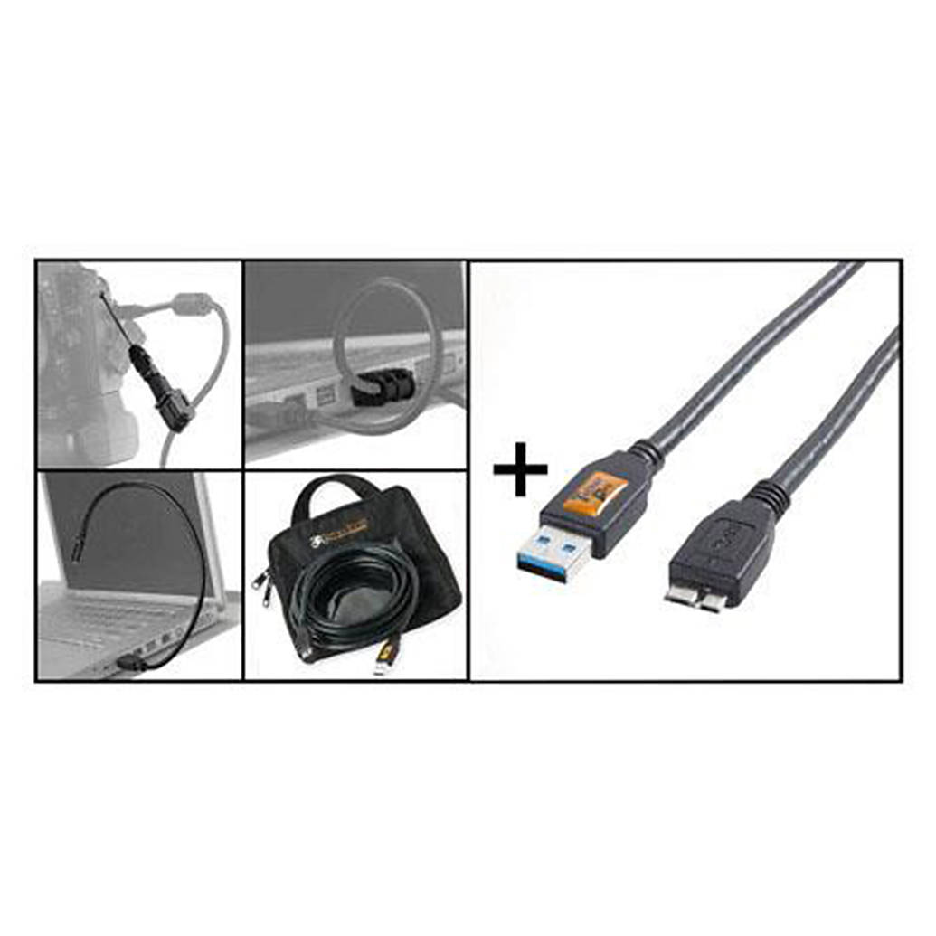Tether Tools Starter Tethering Kit W/Usb 3.0 Micro-B Cable 15Ft Blk