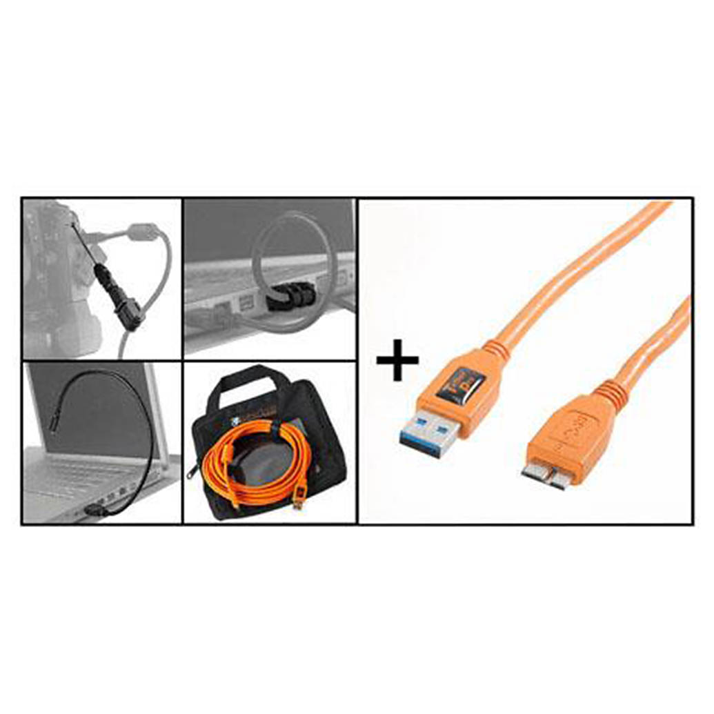 Tether Tools Starter Tethering Kit W/Usb 3.0 Micro-B Cable 15Ft Org