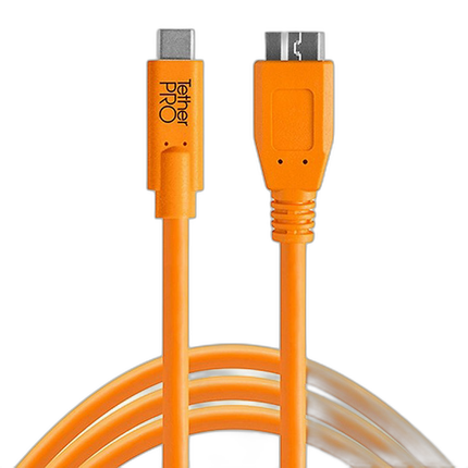 Tether Tools TetherPro USB-C to 3.0 Micro-B Cable 15ft Orange