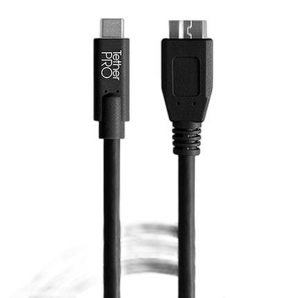 Tether Tools TetherPro USB-C to 3.0 Micro-B Cable 15ft Black