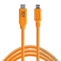 Tether Tools TetherPro USB-C to 2.0 Micro-B 5-Pin Cable 15ft Orange 0