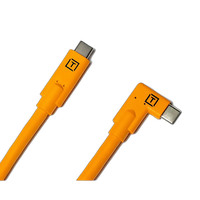 Tether Tools TetherPro USB-C to USB-C R. Angle Orange 15ft 1