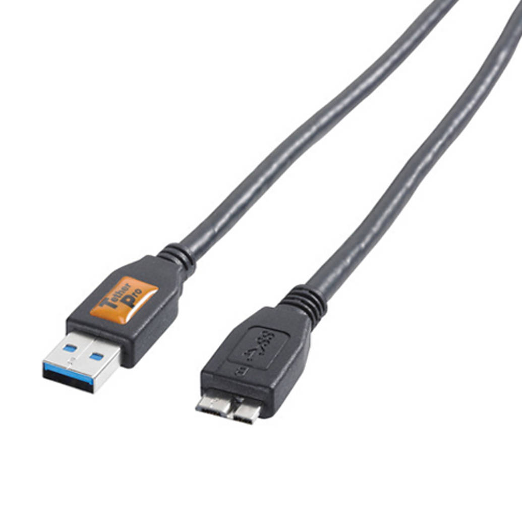 TetherPro USB 3.0 male to Micro-B 10ft Black