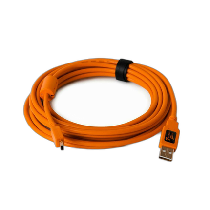 Tether Tools 15ft/4.6m TetherPro USB 2.0 A Male to Mini-B 5-Pin Orange