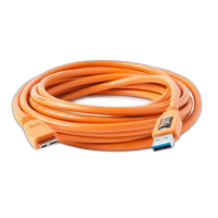 Tether Tools 15ft TetherPro USB 3.0 Male A to Micro-B Cable Orange