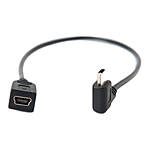 TetherPro Mini B USB 2.0 Left Angle Cable Adapter BLK 12IN (30cm) 0