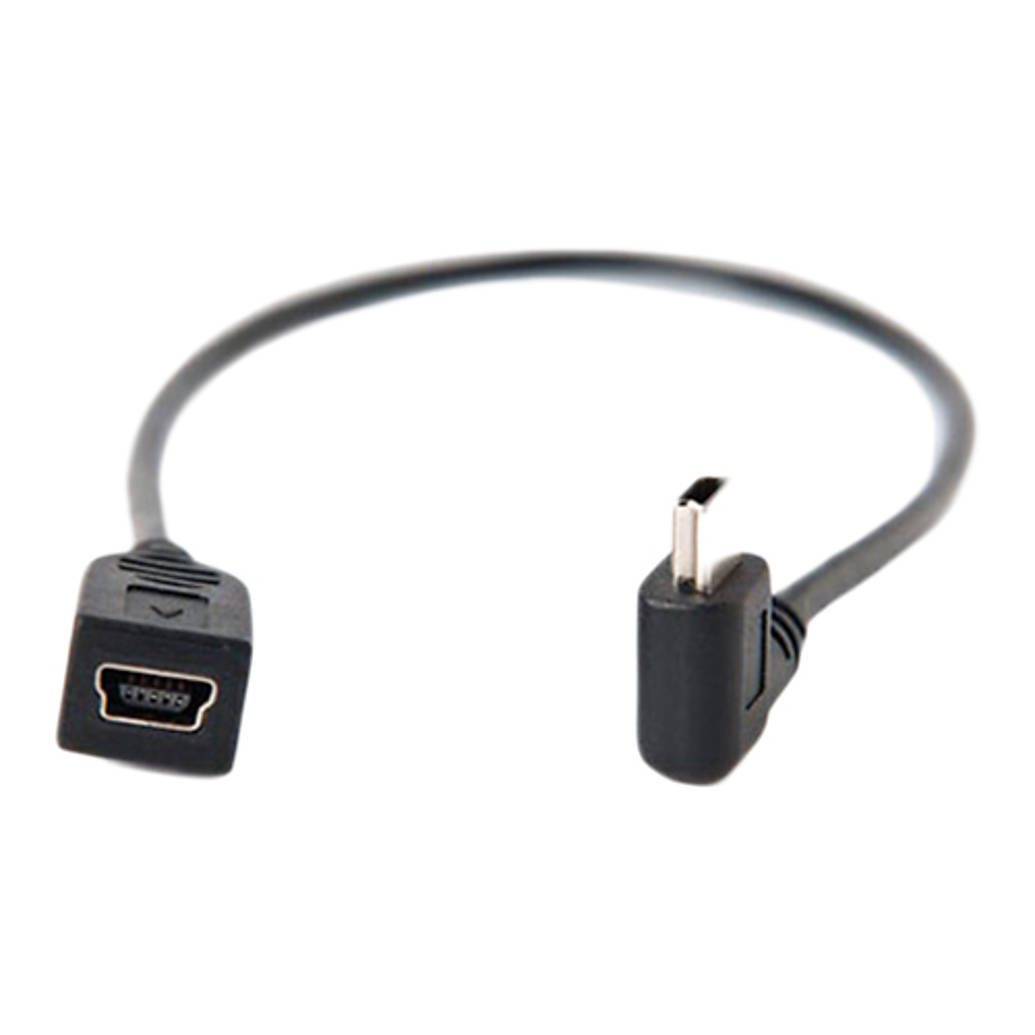 TetherPro Mini B USB 2.0 Left Angle Cable Adapter BLK 12IN (30cm)